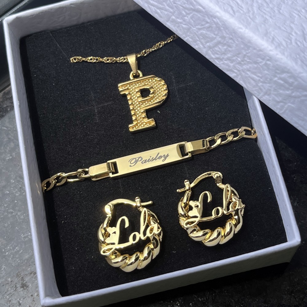 Name Necklace Custom - DUOYING Custom Name Jewelry Set Personalized