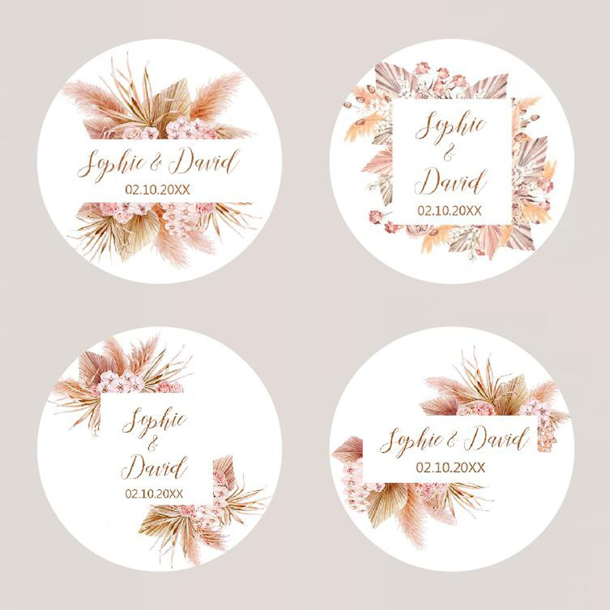 96Pcs Pampas Grass Stickers fo - Personalised Candle Label บทวิจารณ์และราคา