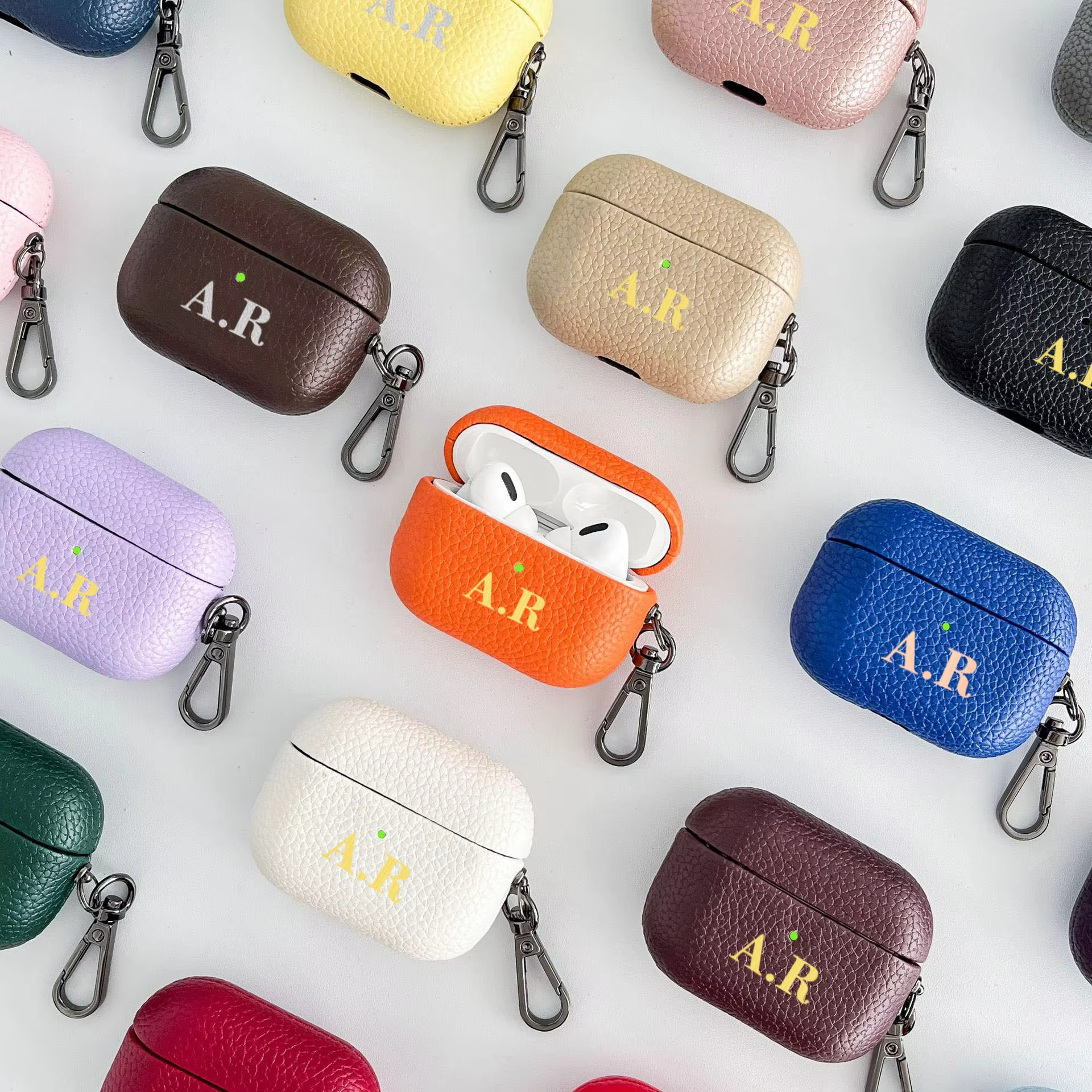 Personalized Initials Letters  - Monogram Keychain Leather บทวิจารณ์และราคา