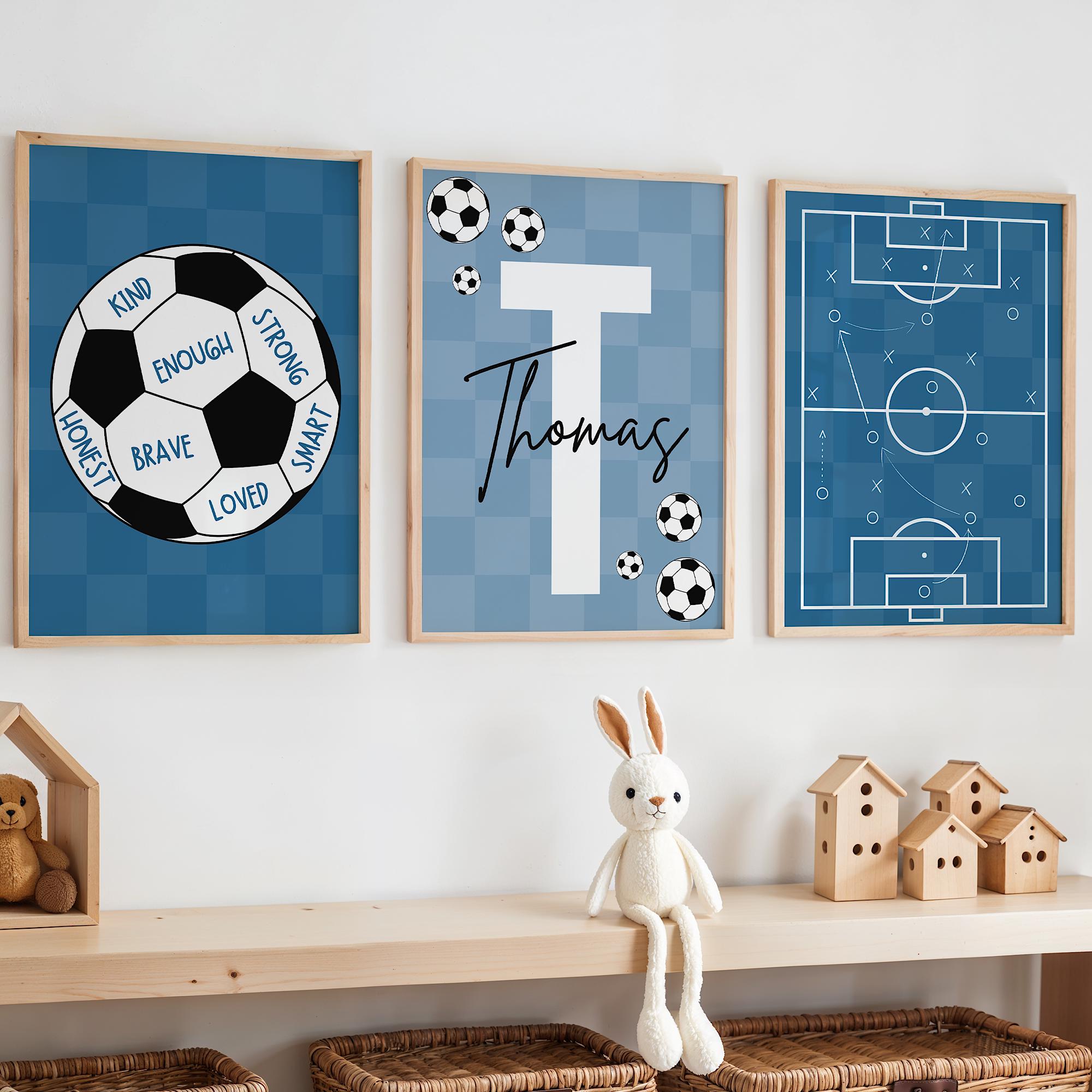 Custom Soccer Wall Art Set Aff - Personalized Name Box บทวิจารณ์และราคา