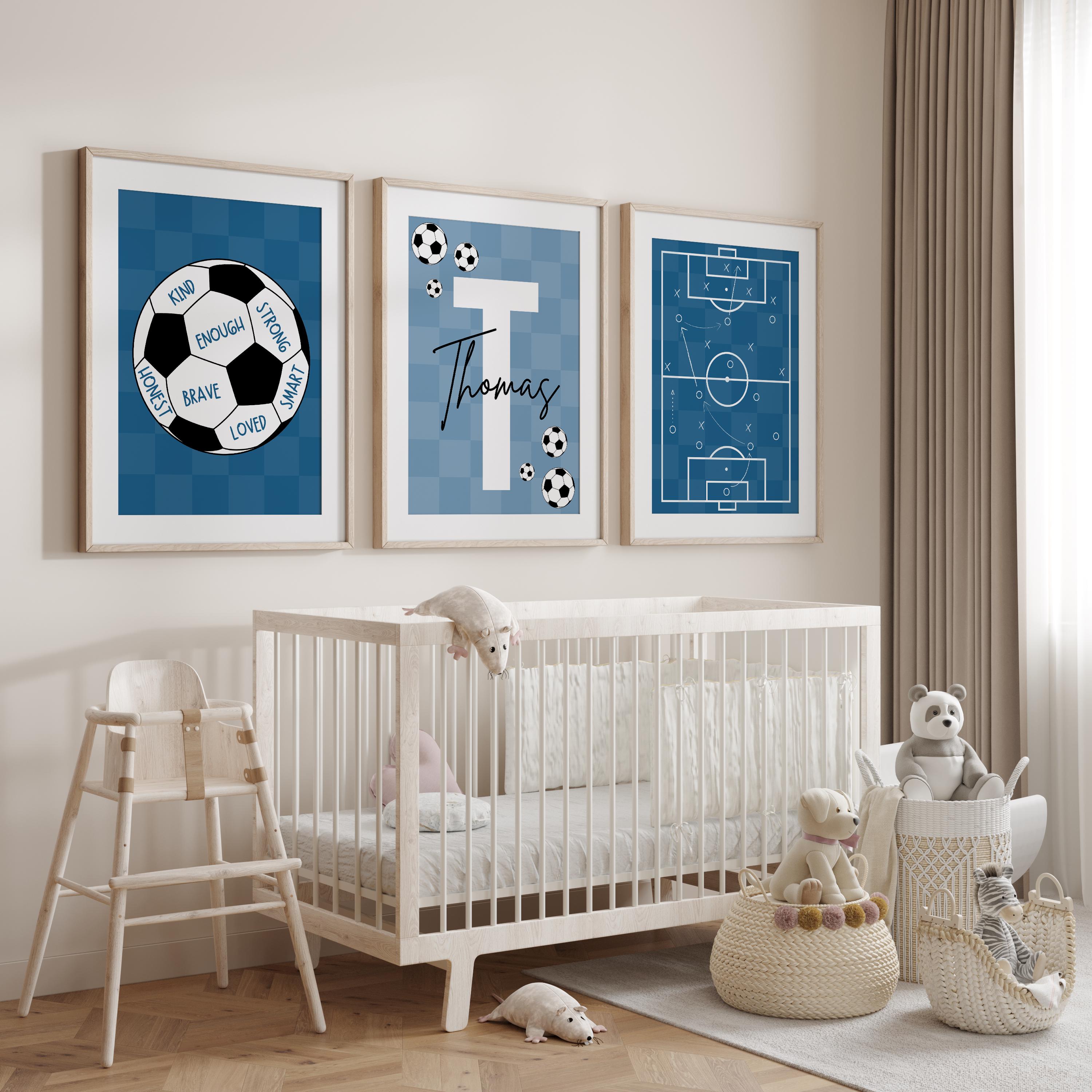 Custom Soccer Wall Art Set Aff - Personalized Name Box บทวิจารณ์และราคา
