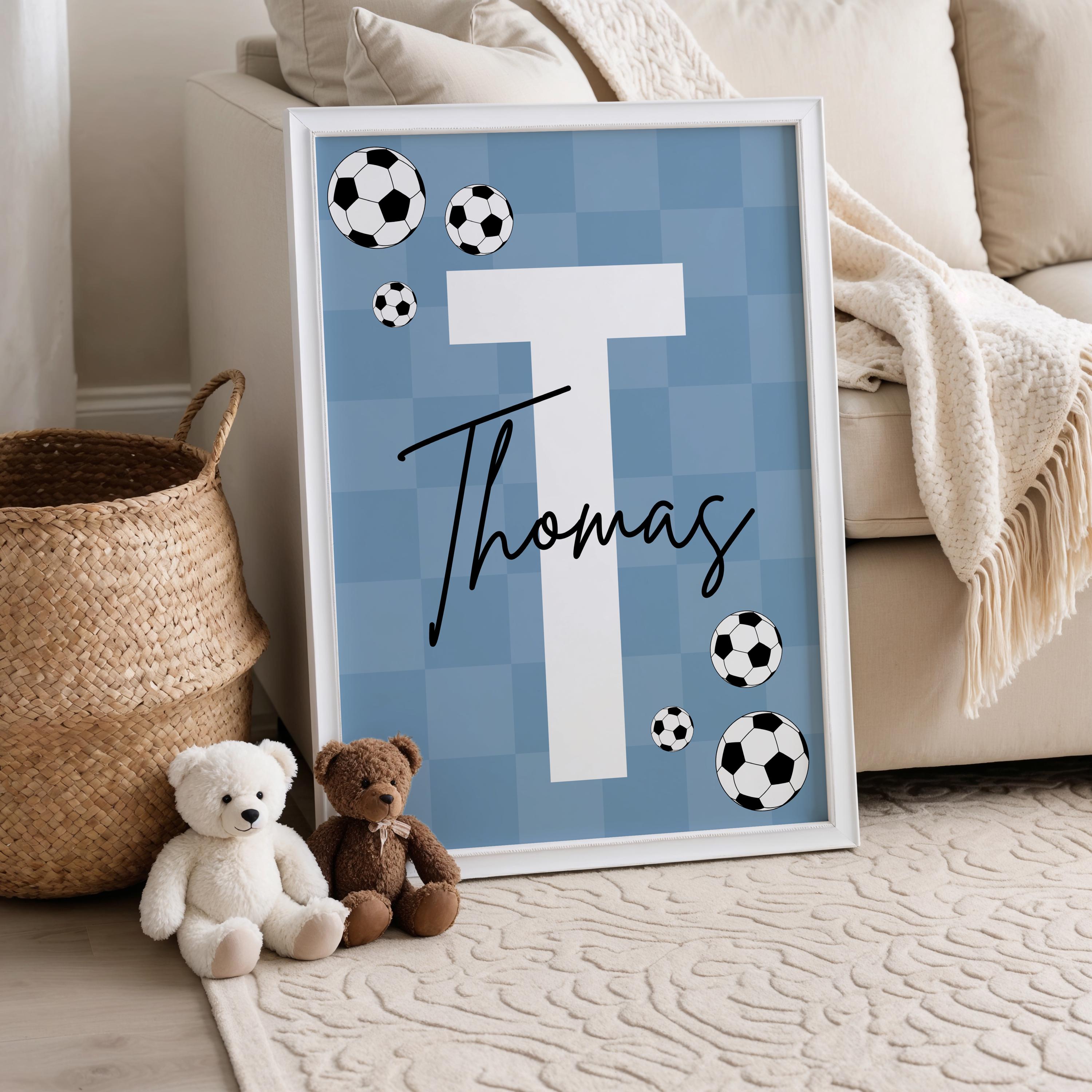 Custom Soccer Wall Art Set Aff - Personalized Name Box บทวิจารณ์และราคา