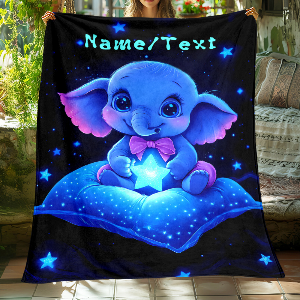 Personalized Cute Blue Elephan - Custom Night Sky บทวิจารณ์และราคา