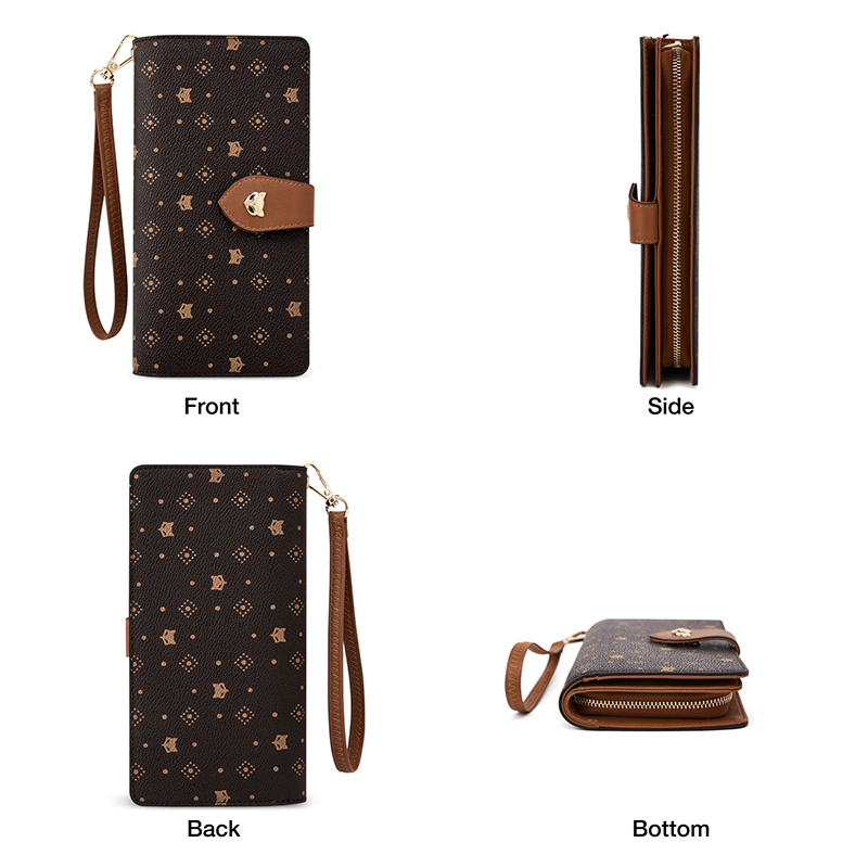 FOXER Women Long Wallet Card & - Monogram Keychain Leather บทวิจารณ์และราคา