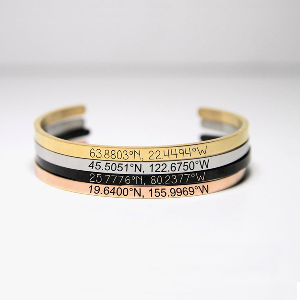 Customized Personalized 4mm Wi - Coordinates Bracelet บทวิจารณ์และราคา
