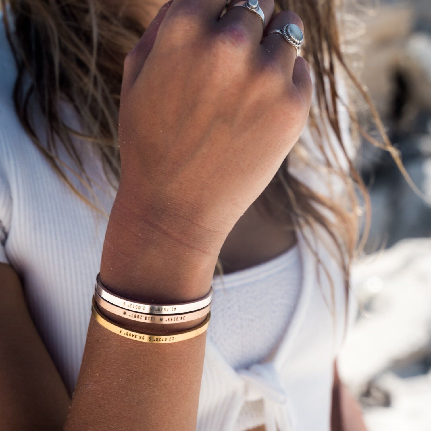 Customized Personalized 4mm Wi - Coordinates Bracelet บทวิจารณ์และราคา