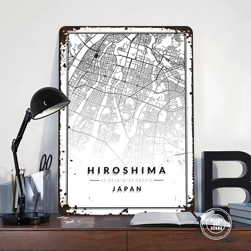 Hiroshima Map Lightly 3D Tin P - Custom Map Poster บทวิจารณ์และราคา