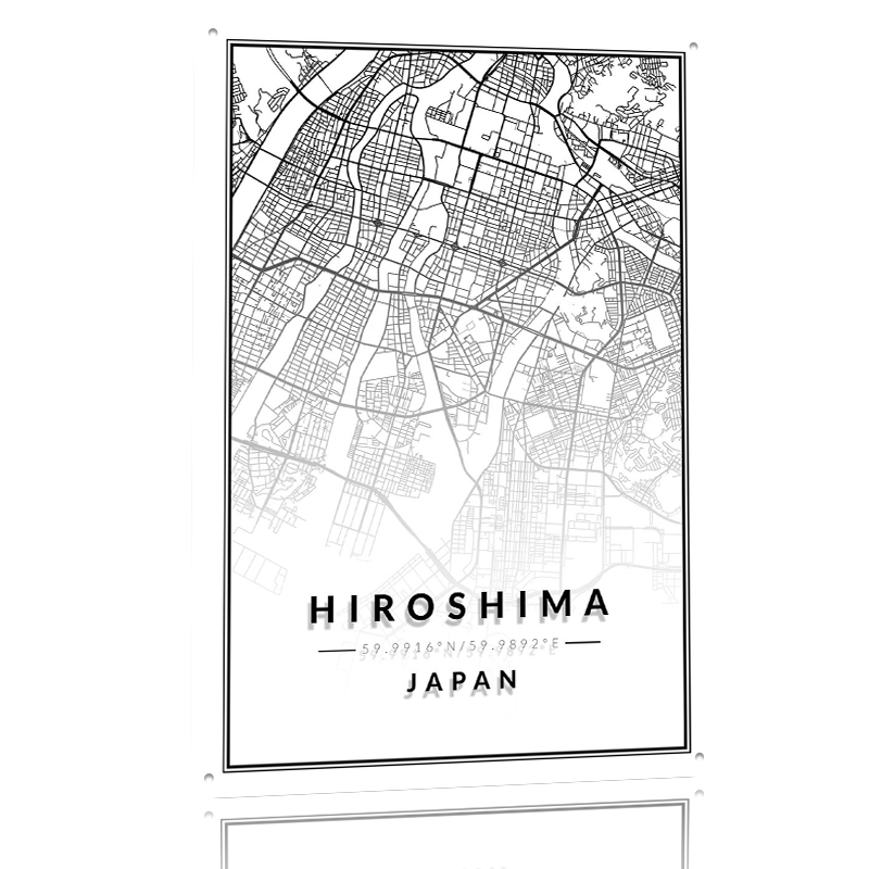 Hiroshima Map Lightly 3D Tin P - Custom Map Poster บทวิจารณ์และราคา