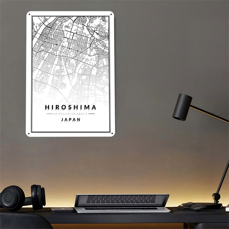 Hiroshima Map Lightly 3D Tin P - Custom Map Poster บทวิจารณ์และราคา