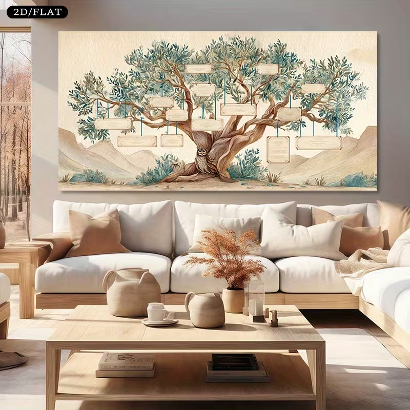 2D Flat, 2D Flat, Large Canvas - Family Tree Print บทวิจารณ์และราคา