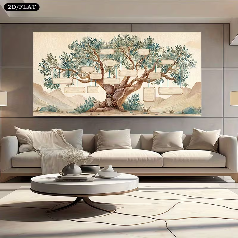 2D Flat, 2D Flat, Large Canvas - Family Tree Print บทวิจารณ์และราคา