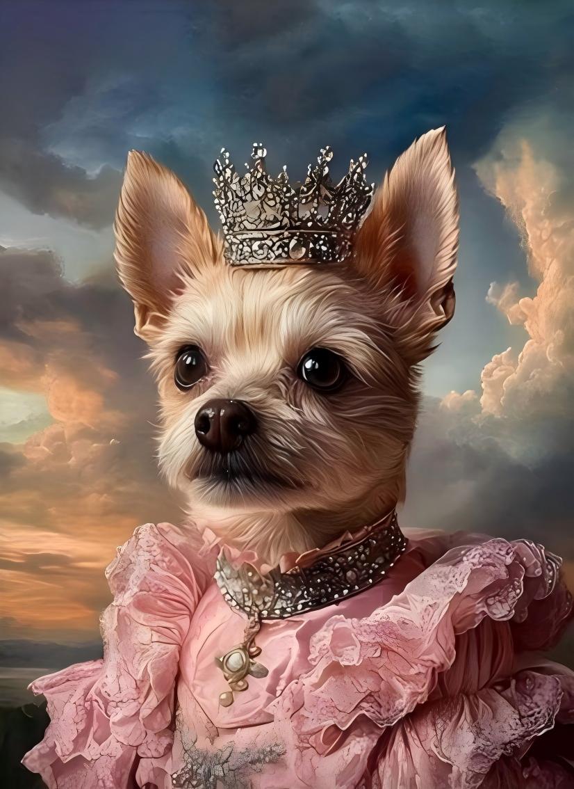 1PC Custom King Queen Dog Cat  - Pet Portrait Custom บทวิจารณ์และราคา