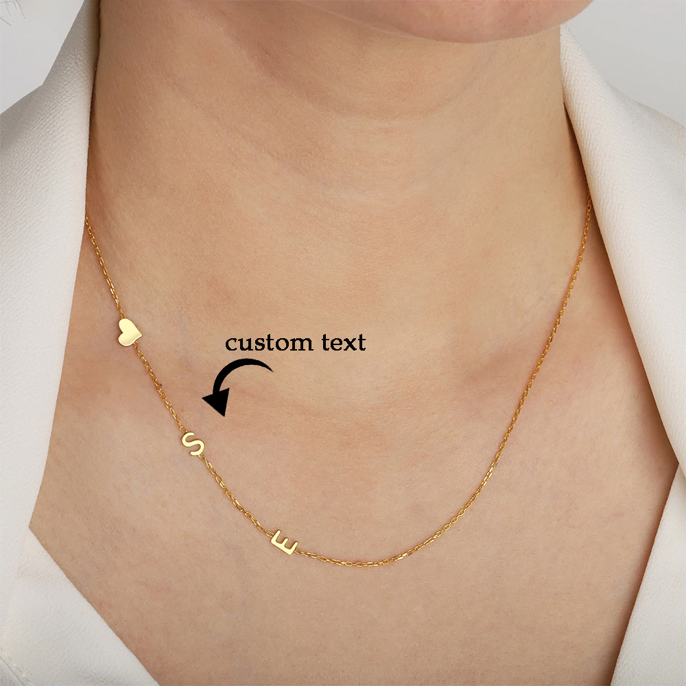 Custom Heart Sideways Letter I - Name Necklace Custom บทวิจารณ์และราคา