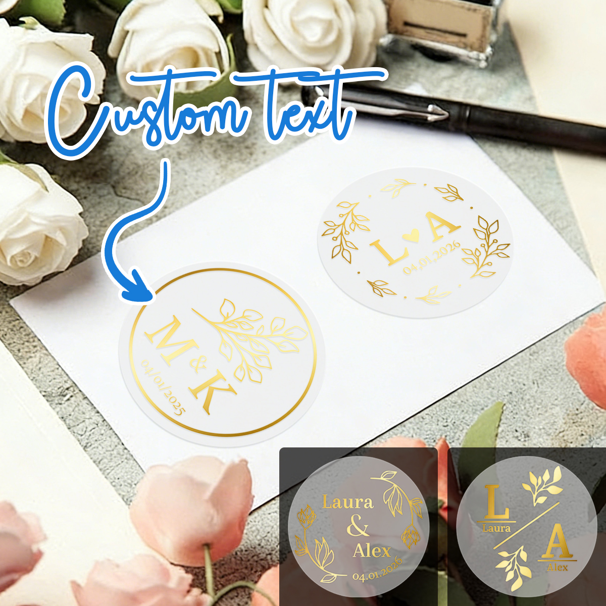 30/60/120/240pcs Custom Text R - Personalised Candle Label บทวิจารณ์และราคา