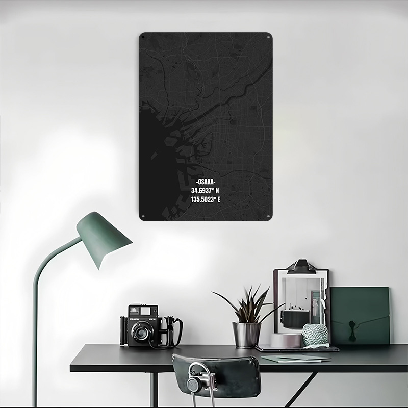 Osaka City Map Tinplate Poster - Custom Map Poster บทวิจารณ์และราคา