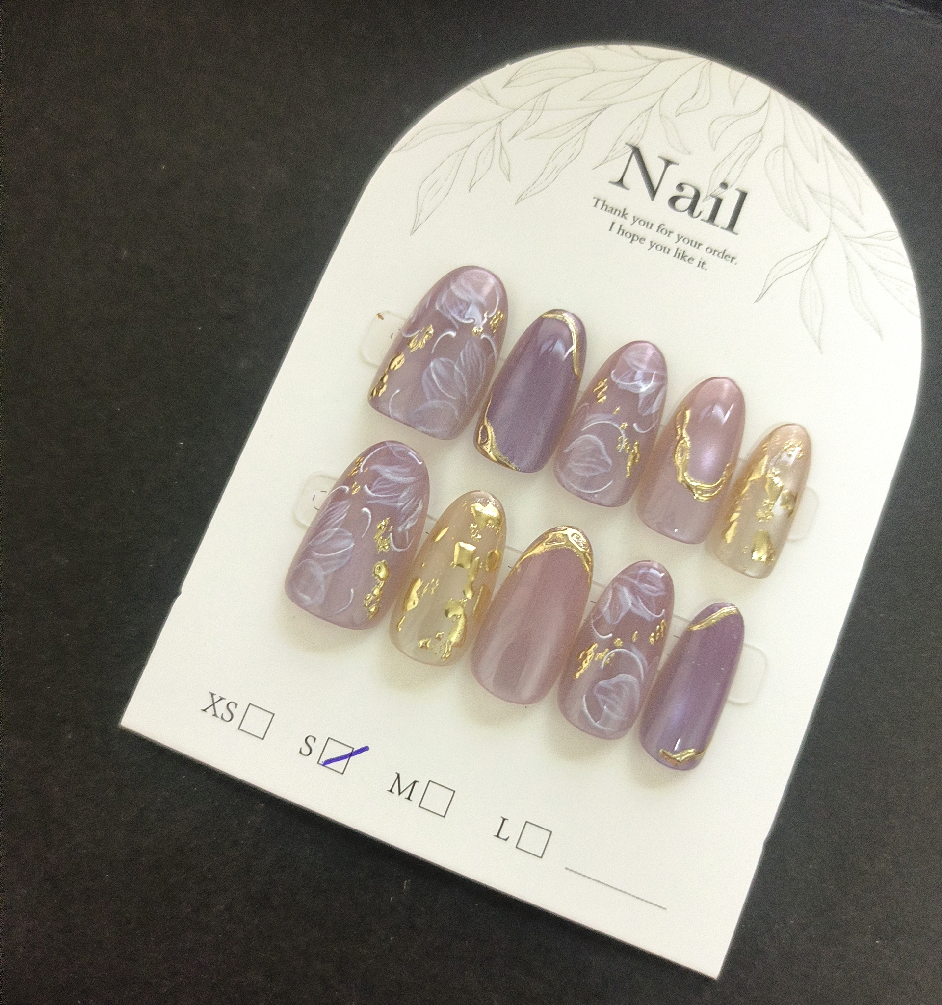 10pcs Handmade Press On Nails  - Pressed Flower Art บทวิจารณ์และราคา