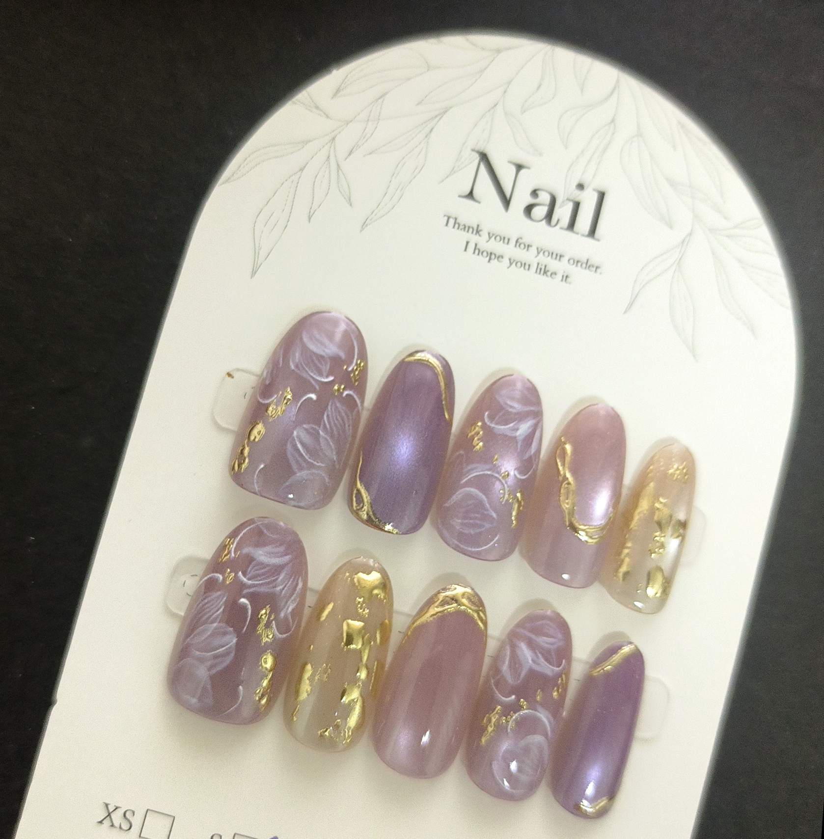 10pcs Handmade Press On Nails  - Pressed Flower Art บทวิจารณ์และราคา