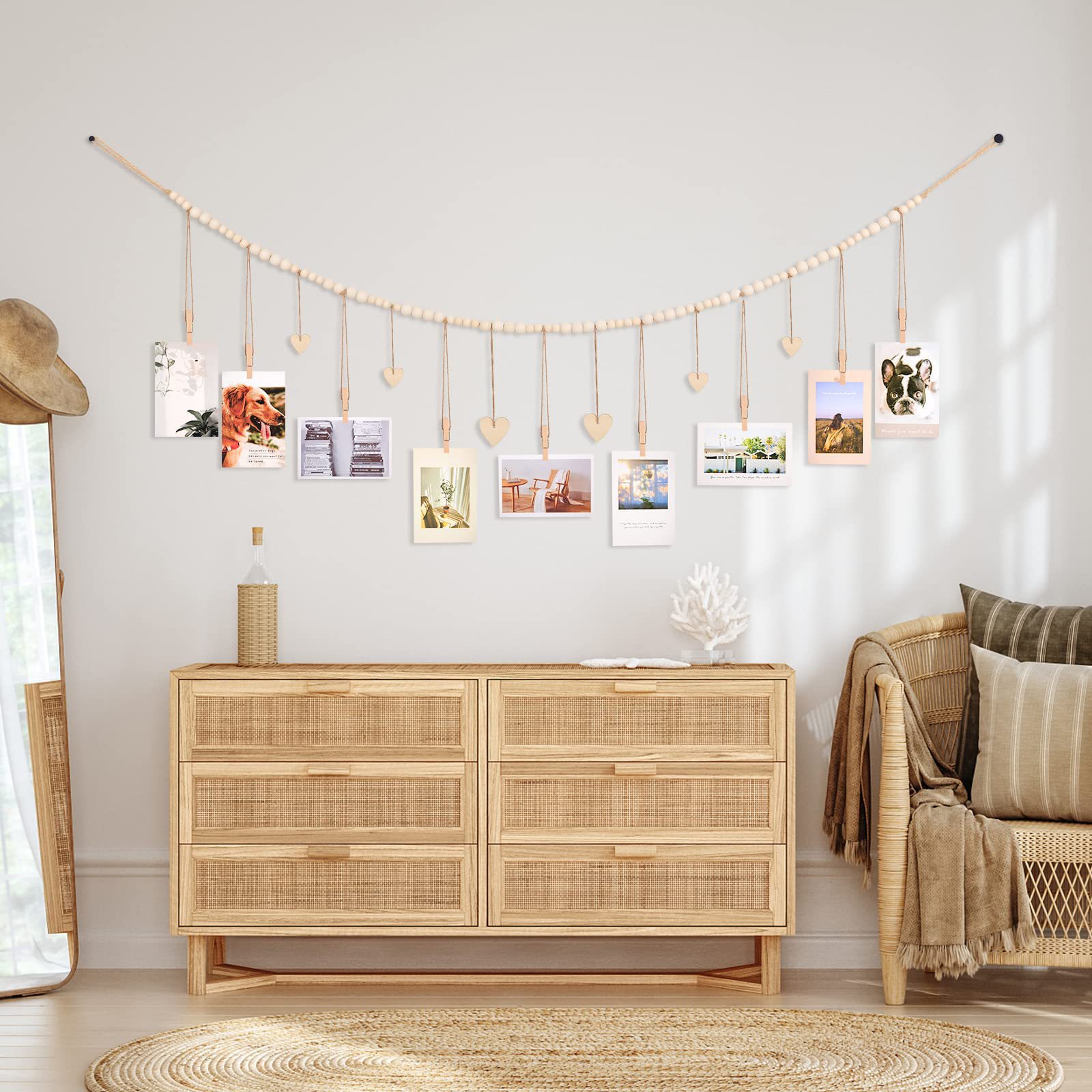 Hanging Photo Display Wall Dec - Engraved Wood Frame บทวิจารณ์และราคา