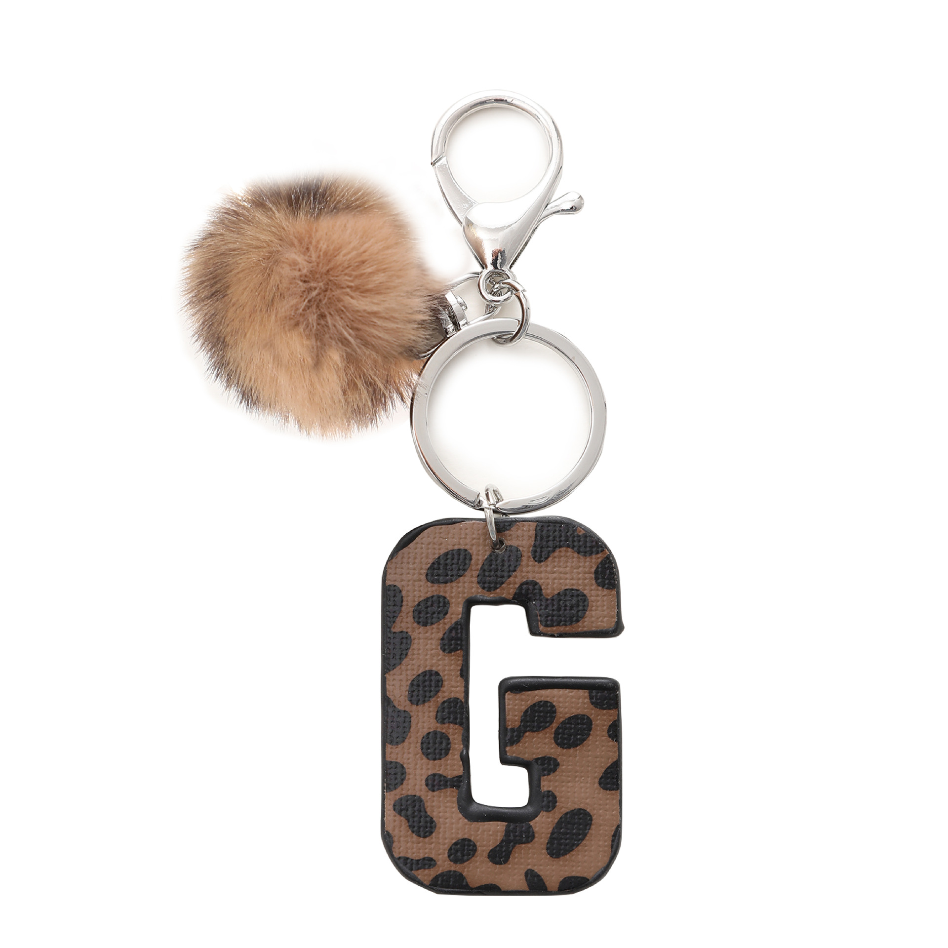 A-M Fashion Leopard Alphabet A - Monogram Keychain Leather บทวิจารณ์และราคา