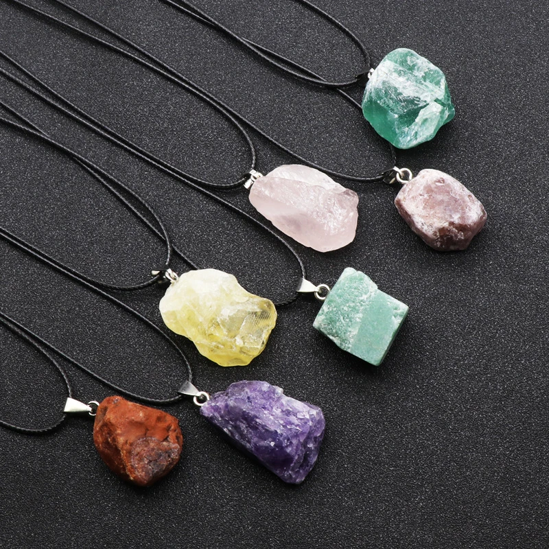 Natural Uruguay Amethyst Rough - Birth Flower Necklace บทวิจารณ์และราคา