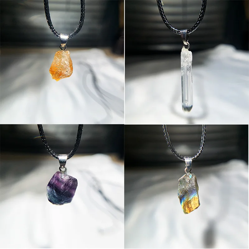 Natural Uruguay Amethyst Rough - Birth Flower Necklace บทวิจารณ์และราคา