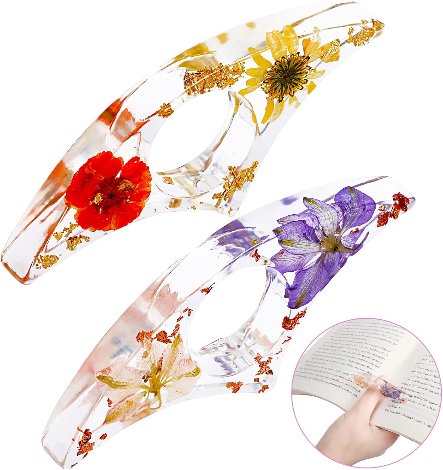 2 Pcs Dried Flower Resin Book  - Dried Flower Bookmark บทวิจารณ์และราคา
