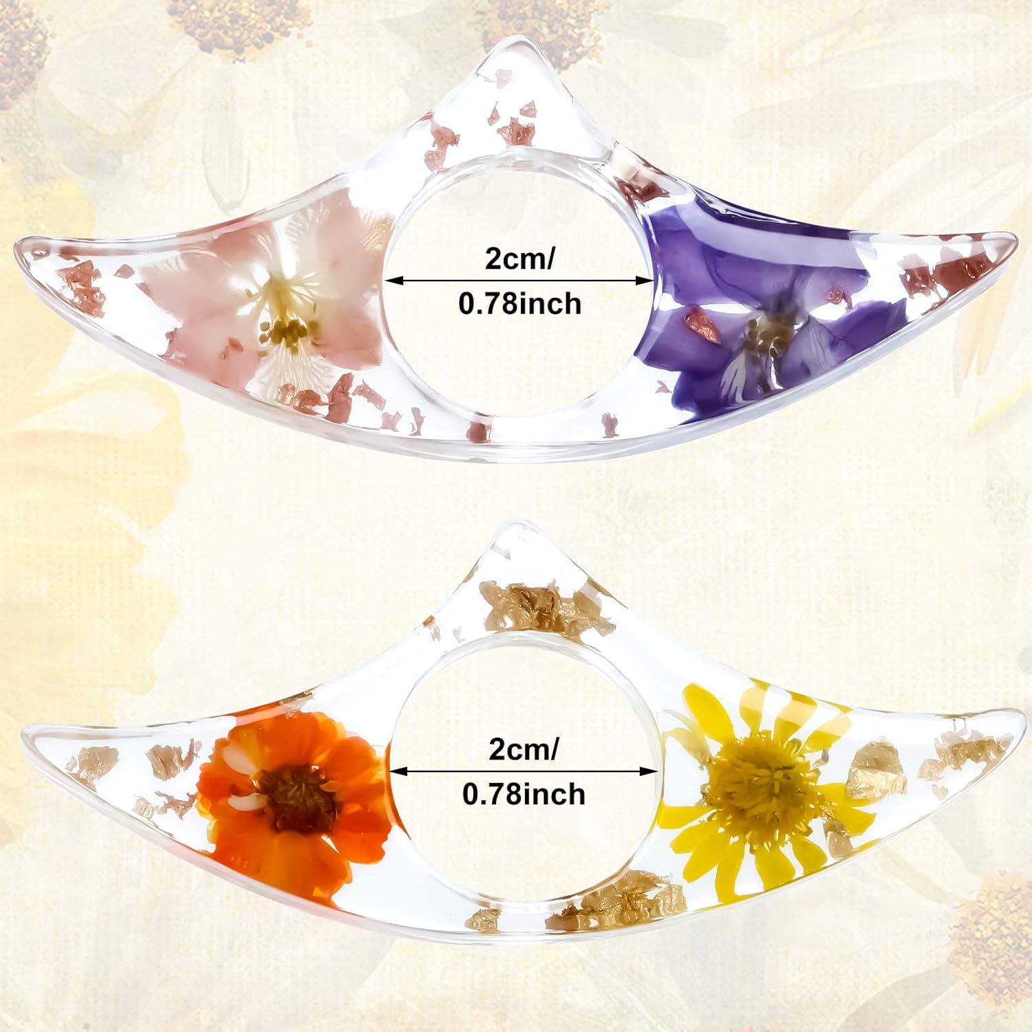 2 Pcs Dried Flower Resin Book  - Dried Flower Bookmark บทวิจารณ์และราคา