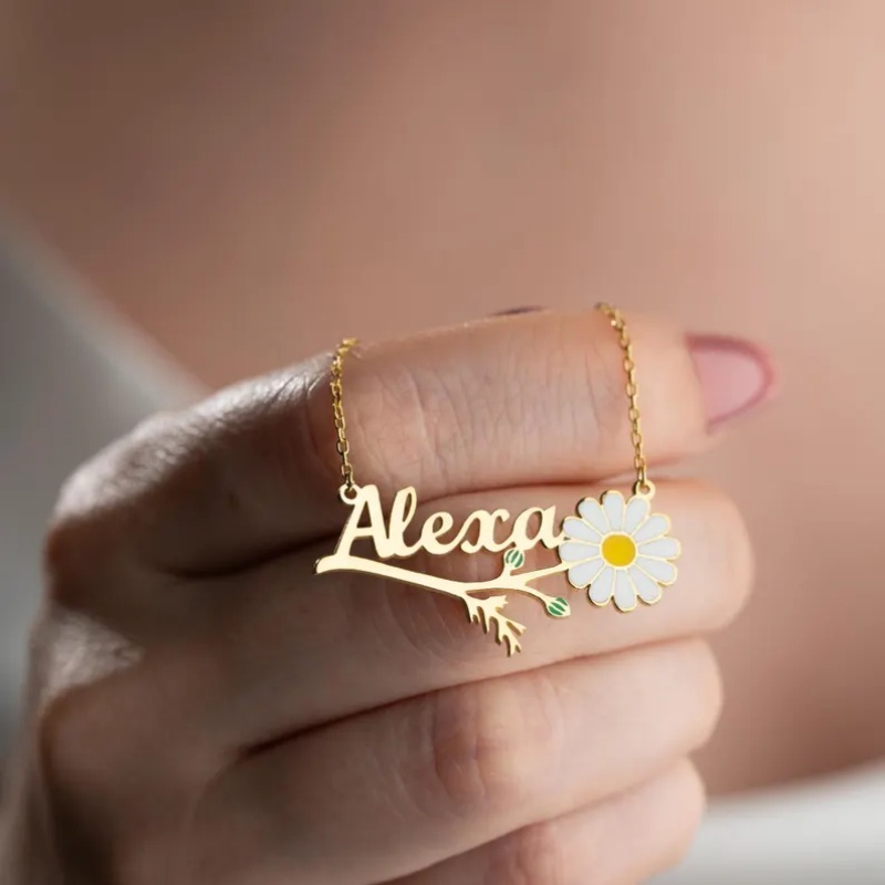 Roro‘s Personalized Colorful E - Birth Flower Necklace บทวิจารณ์และราคา