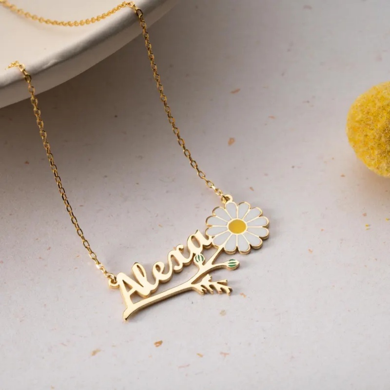 Roro‘s Personalized Colorful E - Birth Flower Necklace บทวิจารณ์และราคา