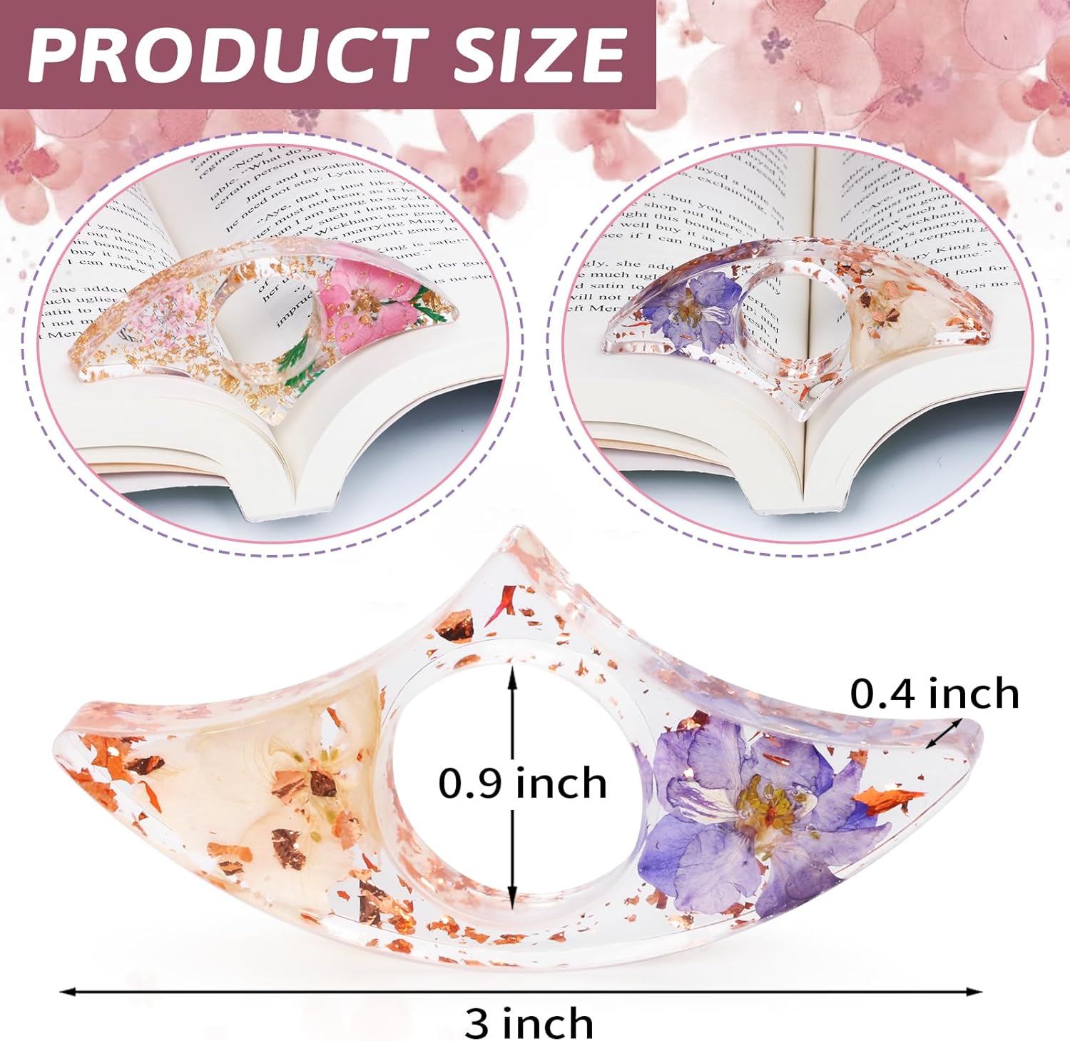 2PCS Thumb Book Page Holder, H - Dried Flower Bookmark บทวิจารณ์และราคา