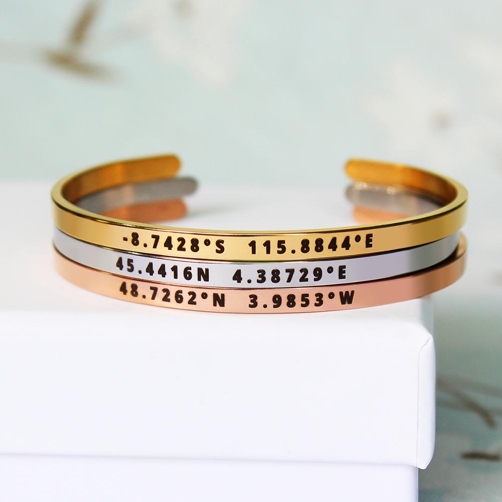 4mm Width Custom Coordinates B - Coordinates Bracelet บทวิจารณ์และราคา