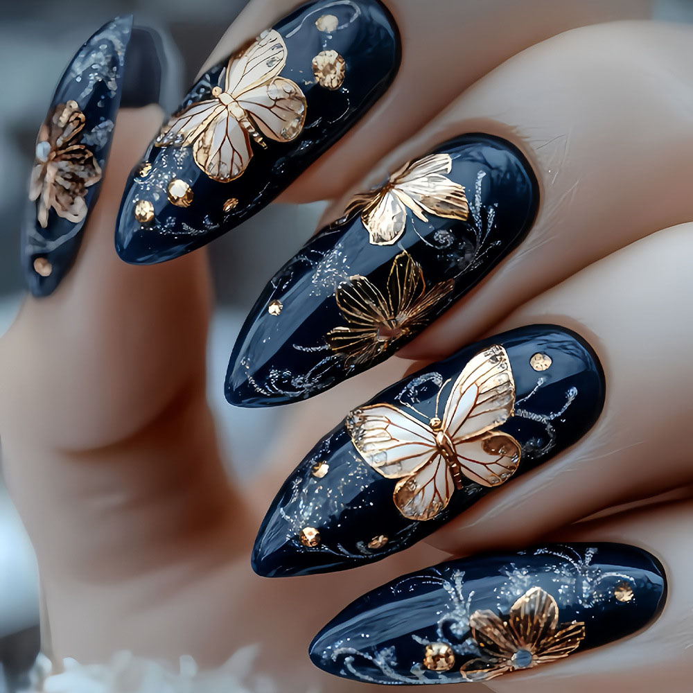 Medium Square Almond Shaped We - Pressed Flower Art บทวิจารณ์และราคา