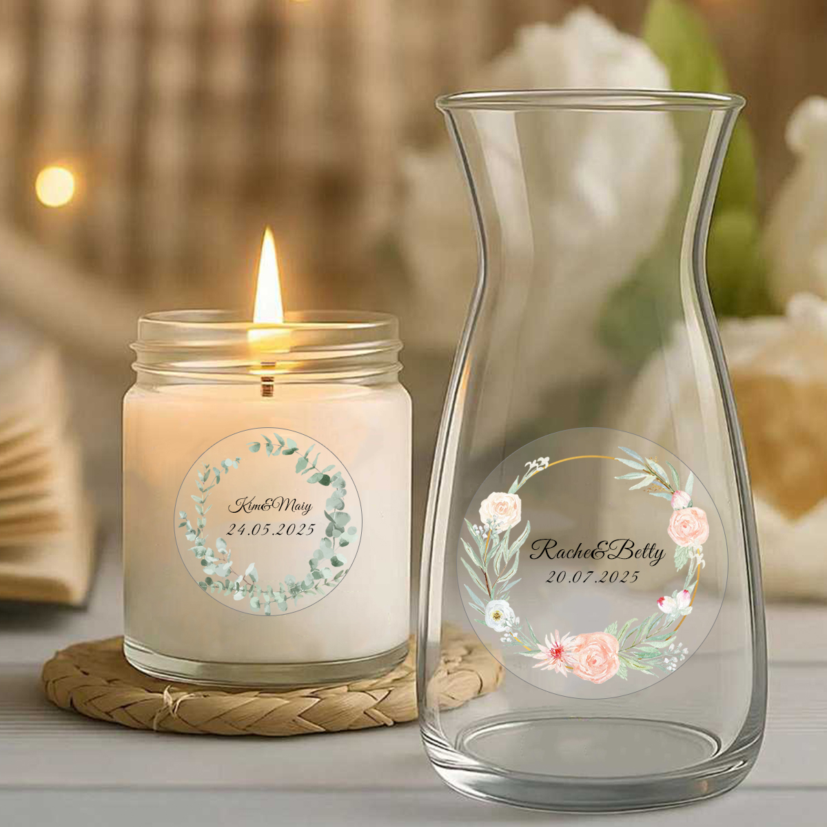 54-540Pcs Clear Personalized W - Personalised Candle Label บทวิจารณ์และราคา