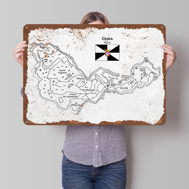 Handdrawn Map of Ceuta. Poster - Custom Map Poster บทวิจารณ์และราคา