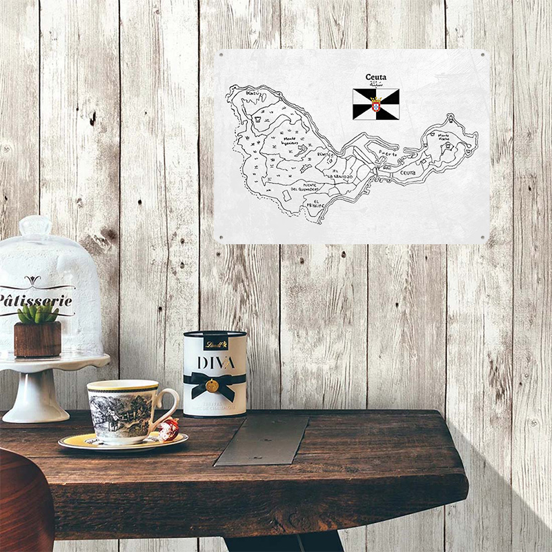 Handdrawn Map of Ceuta. Poster - Custom Map Poster บทวิจารณ์และราคา