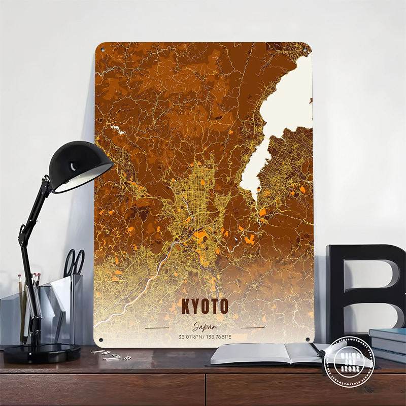 Kyoto Japan Map Art Metal Post - Custom Map Poster บทวิจารณ์และราคา