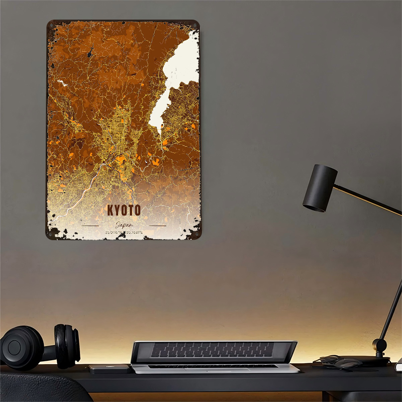 Kyoto Japan Map Art Metal Post - Custom Map Poster บทวิจารณ์และราคา
