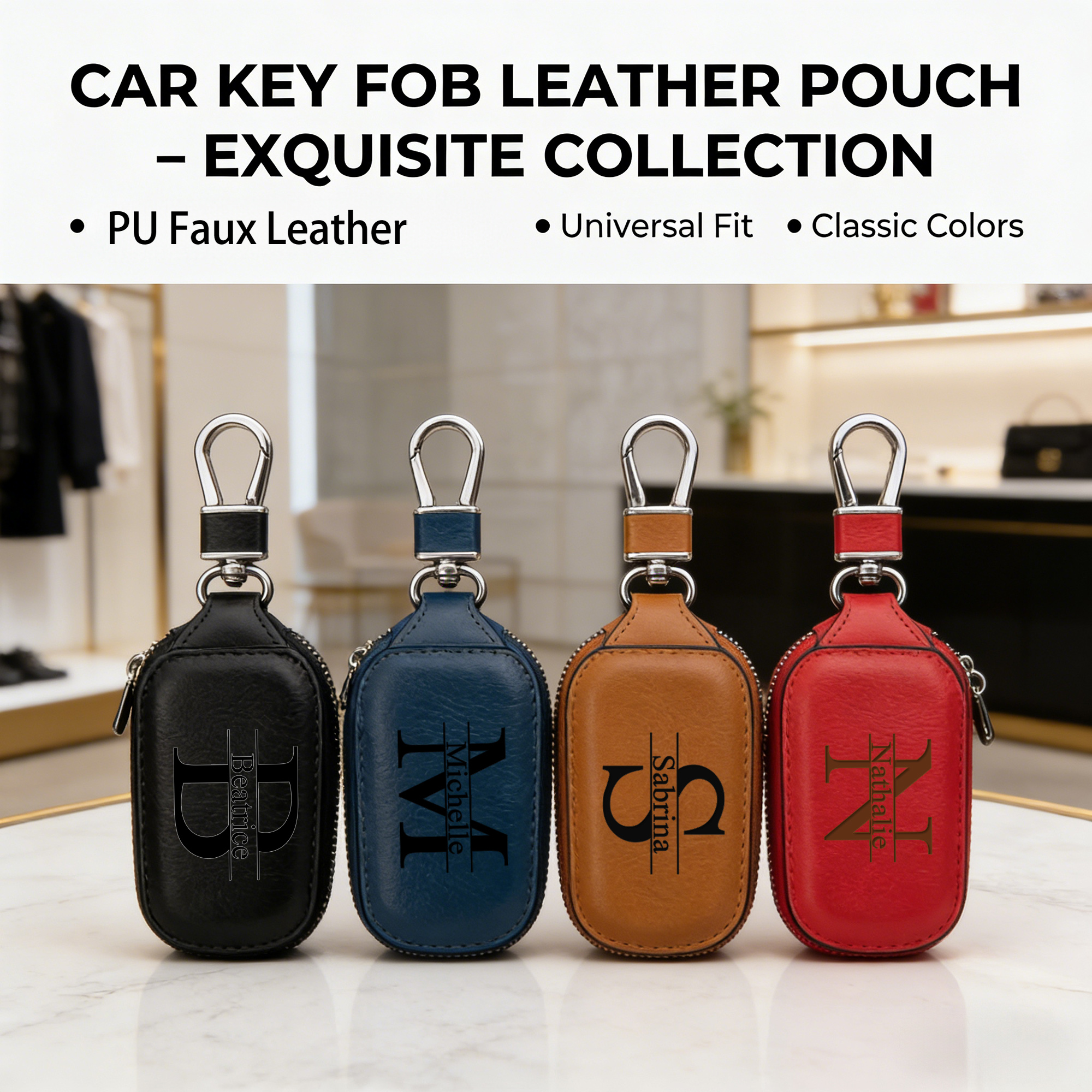 Personalized Custom Zipper Key - Monogram Keychain Leather บทวิจารณ์และราคา