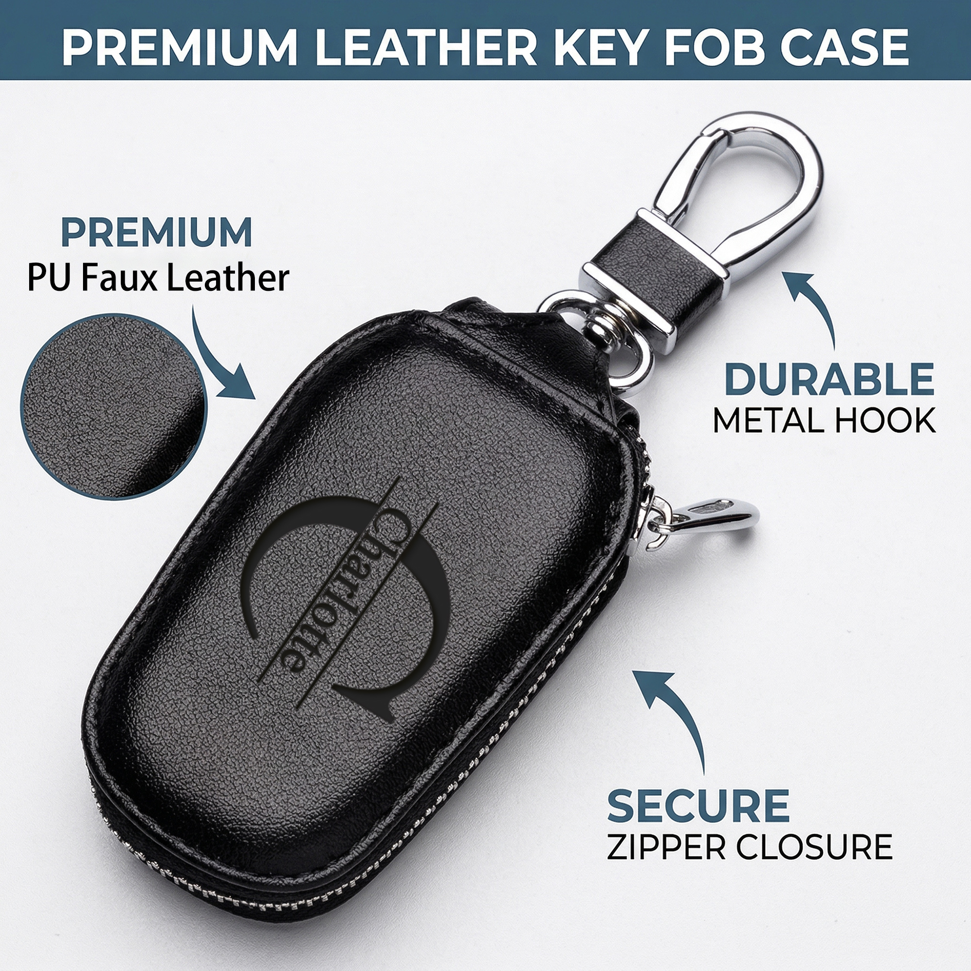 Personalized Custom Zipper Key - Monogram Keychain Leather บทวิจารณ์และราคา