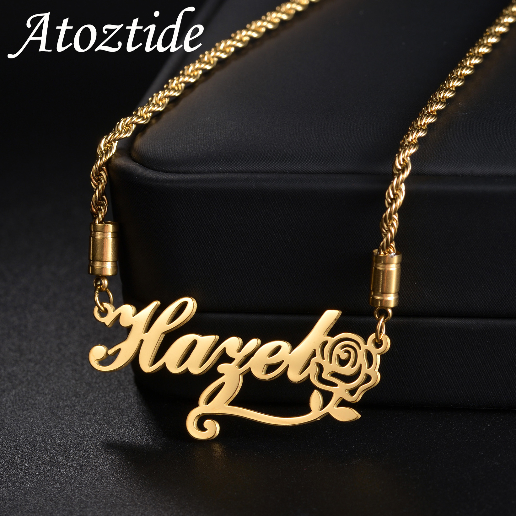 Atoztide Personalized Custom N - Birth Flower Necklace บทวิจารณ์และราคา