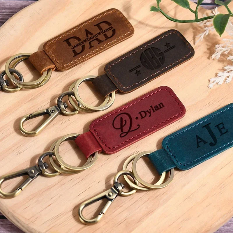 Laser Custom Logo Leather Keyc - Initial Ring Custom บทวิจารณ์และราคา