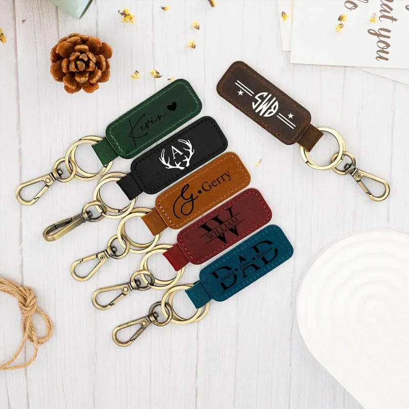 Laser Custom Logo Leather Keyc - Initial Ring Custom บทวิจารณ์และราคา