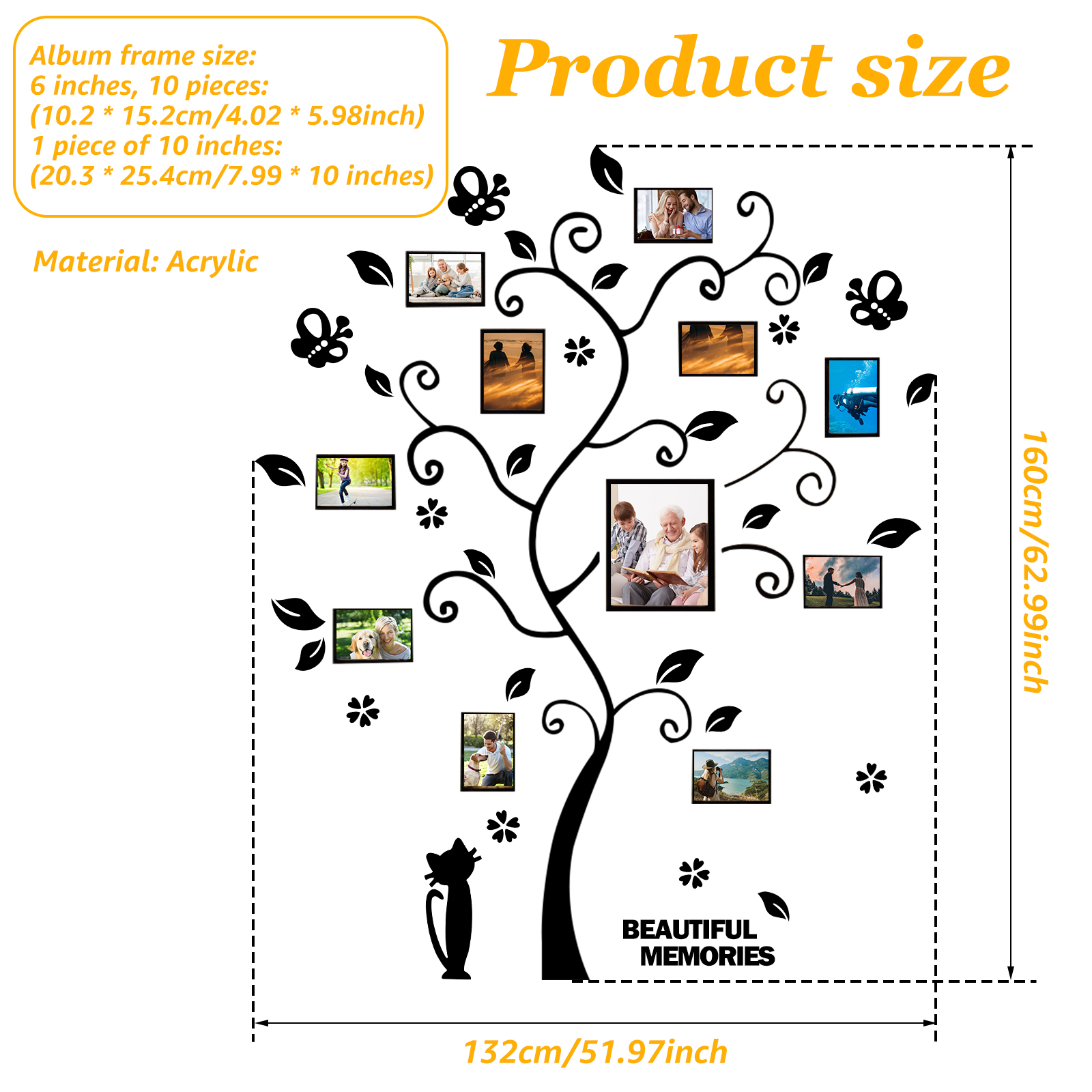 1Pc Picture Frames Tree Acryli - Family Tree Print บทวิจารณ์และราคา