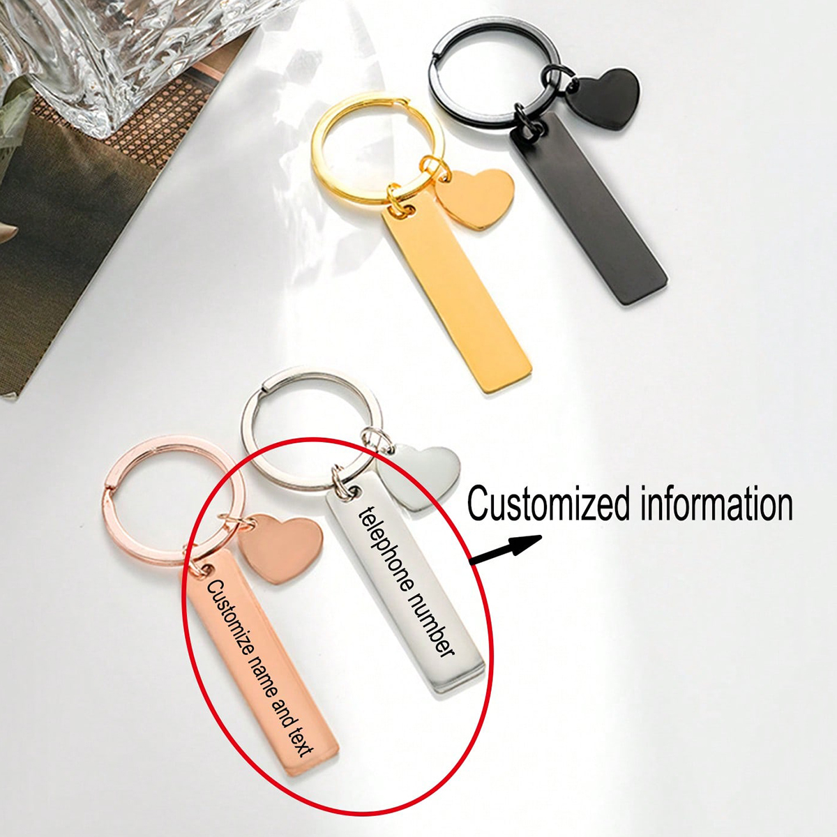 Custom Text Keychain Personali - Initial Ring Custom บทวิจารณ์และราคา