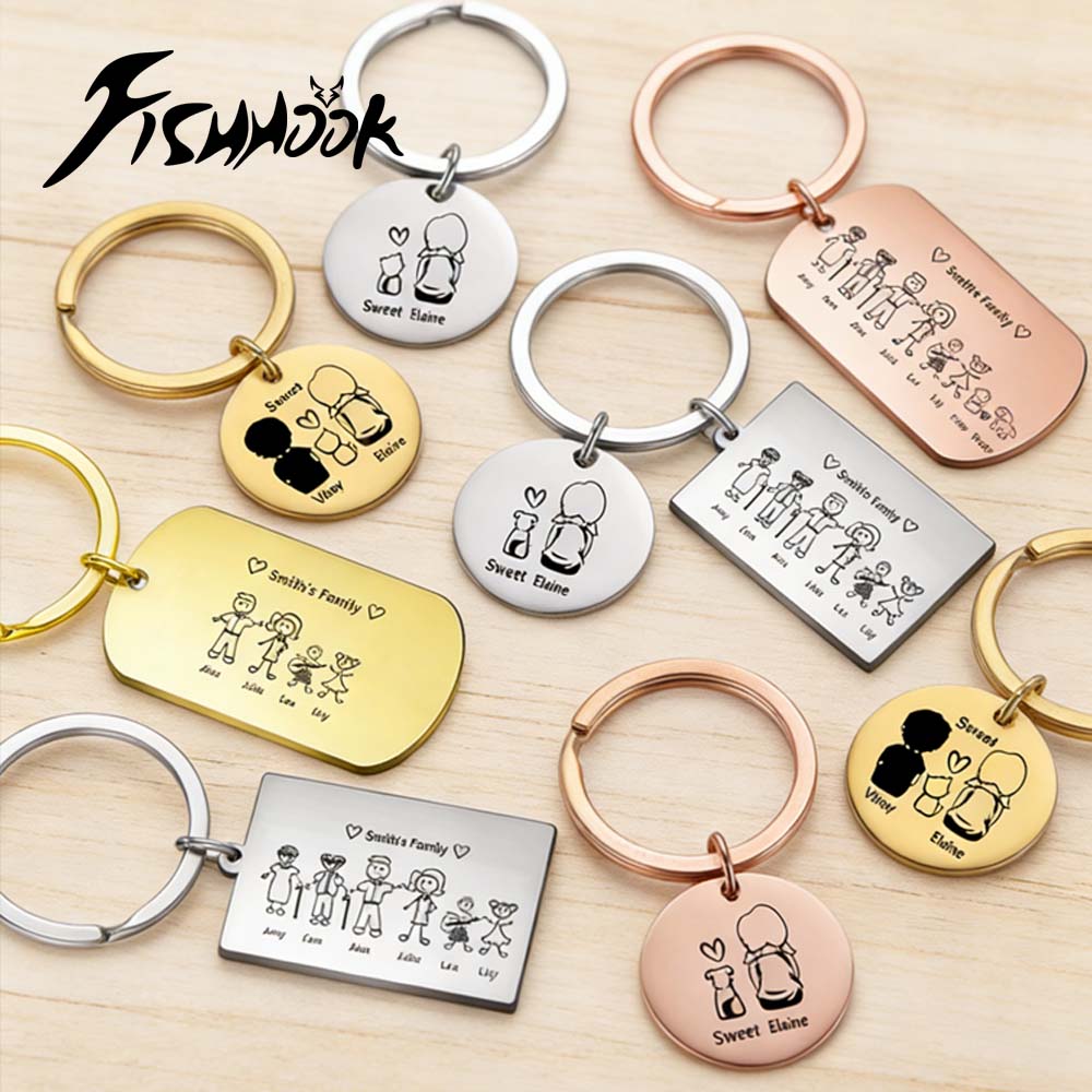 Family Personalized Keychain C - Initial Ring Custom บทวิจารณ์และราคา