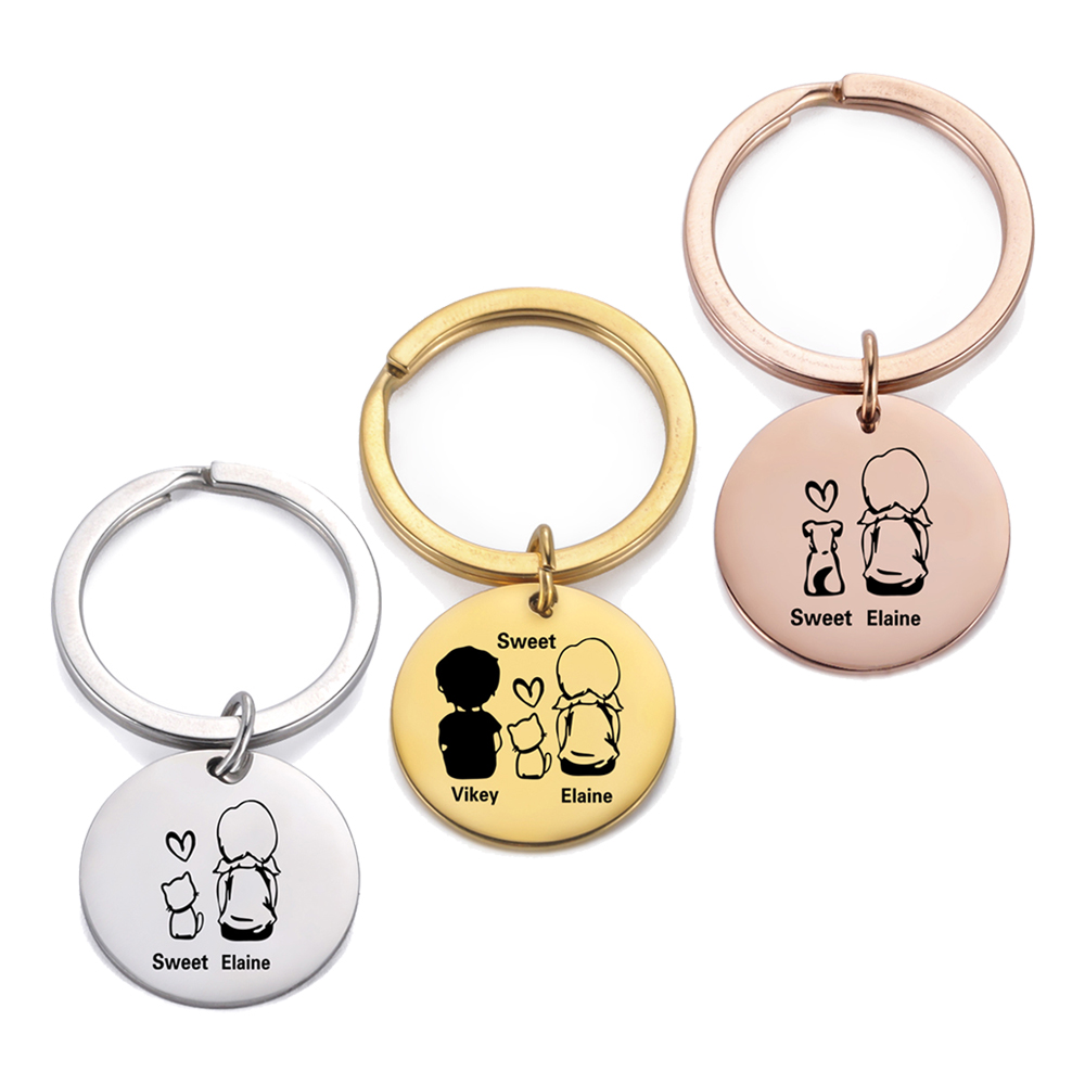 Family Personalized Keychain C - Initial Ring Custom บทวิจารณ์และราคา