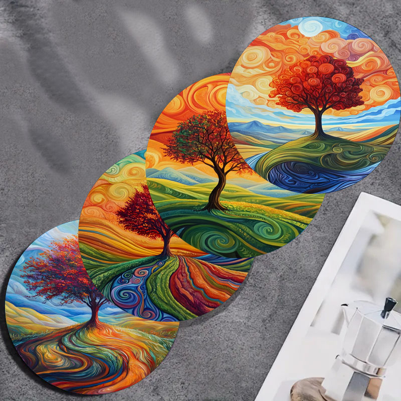 4 tree print coasters, suitabl - Family Tree Print บทวิจารณ์และราคา