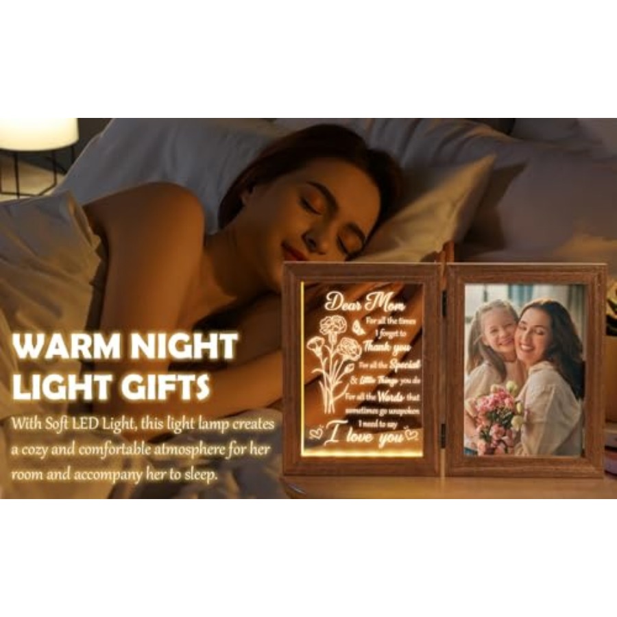 Mom Gifts from Daughters Son C - Engraved Wood Frame บทวิจารณ์และราคา