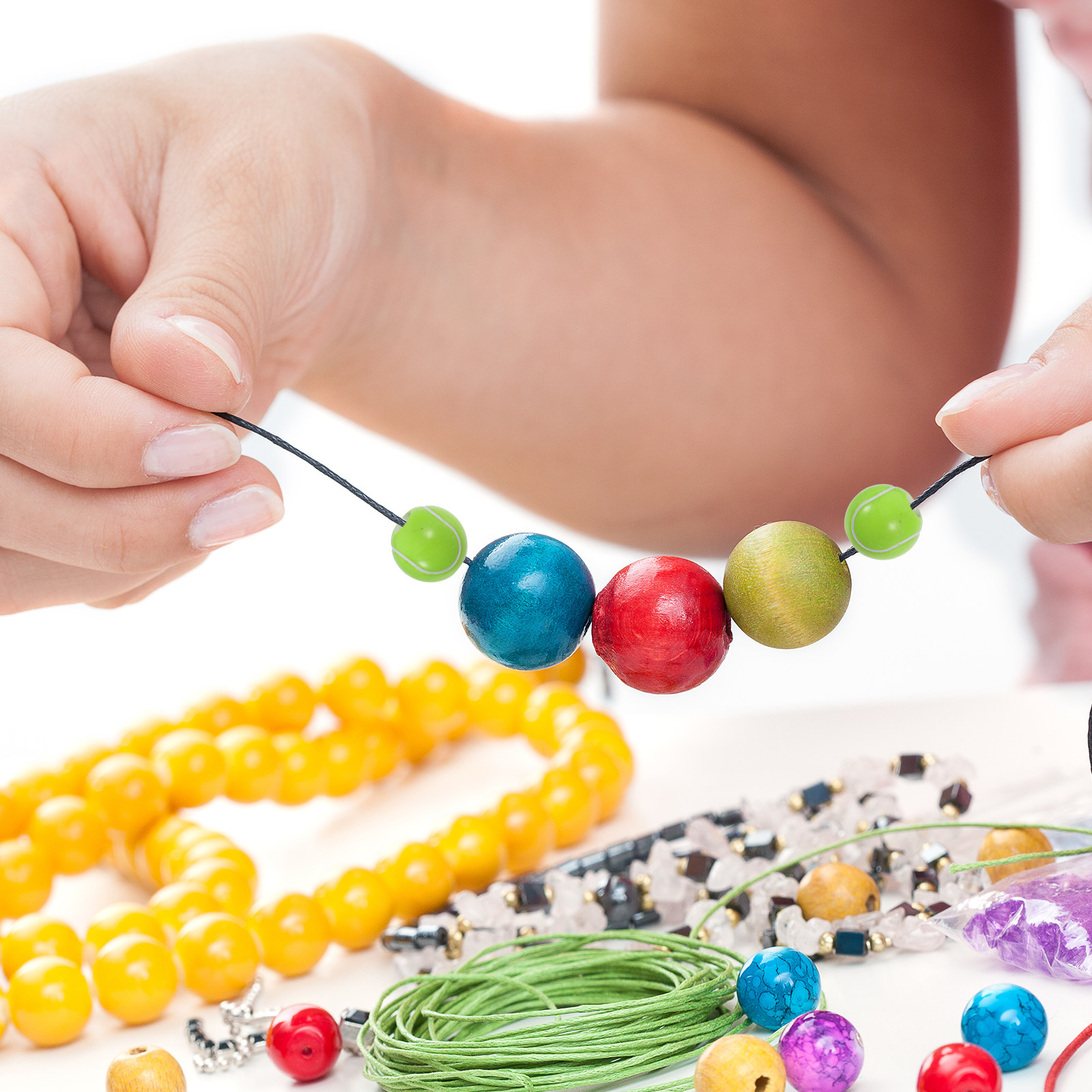 100Pcs DIY Tennis Beads Bracel - Coordinates Bracelet บทวิจารณ์และราคา