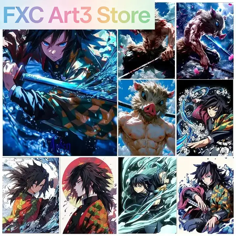 Frameless,1PCS Demon Slayer Fu - Photo Mosaic Print บทวิจารณ์และราคา